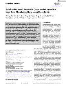 Adv Funct Materials - 2024 - Xing - Solution‐Processed Perovskite Quantum Dot Quasi‐BIC Laser from Miniaturized.pdf