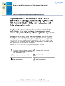 Improvement in CPP-GMR read head sensor performance using  001 -oriented polycrystalline half-metallic Heusler alloy Co2FeGa0.5Ge0.5 and CoFe bilayer -2.pdf
