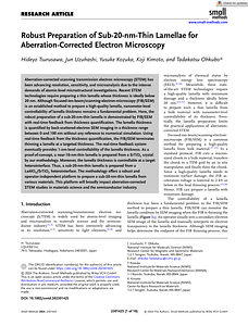 Small Methods - 2024 - Tsurusawa - Robust Preparation of Sub‐20‐nm‐Thin Lamellae for Aberration‐Corrected Electron-1.pdf