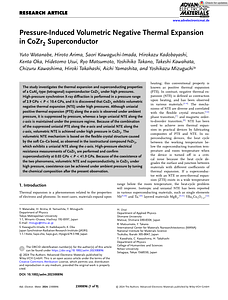 20240314　Adv Elect Materials - 2024 - Watanabe - Pressure‐Induced Volumetric Negative Thermal Expansion in CoZr2 Superconductor.pdf