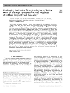 2026 Utada Challenging the Limit of Strengthening by γ-γ′ Lattice Misfit on the High Temperature Creep Properties of Ni-Base Single Crystal Superalloy.pdf