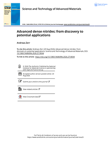 Advanced dense nitrides  from discovery to potential applications.pdf