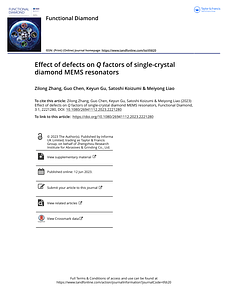 Effect of defects on Q factors of single crystal diamond MEMS resonators.pdf