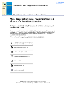 2023_Higuchi_STAM_Metal doped polyaniline as neuromorphic circuit elements for in materia computing.pdf