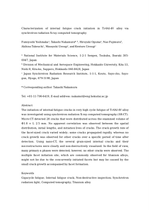 Fatigue Fract Eng Mat Struct - 2023 - Yoshinaka - Characterization of internal fatigue crack initiation in Ti‐6Al‐4V alloy.docx