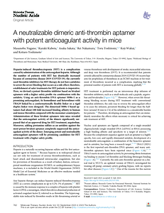 A neutralizable dimeric anti-thrombin aptamer with potent anticoagulant activity in mice.pdf