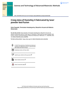 Creep data of Hastelloy X fabricated by laser powder bed fusion.pdf