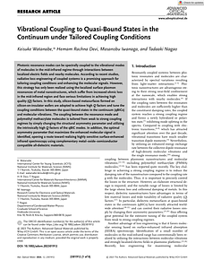 Advanced Optical Materials - 2023 - Watanabe - Vibrational Coupling to Quasi‐Bound States in the Continuum under Tailored.pdf