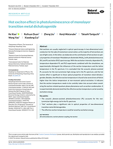 Natural Sciences - 2022 - Xiao - Hot exciton effect in photoluminescence of monolayer transition metal dichalcogenide.pdf