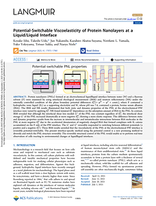[Langmuir]Potential-switchable viscoelasticity of protein nanolayers at a liquid liquid interface.pdf