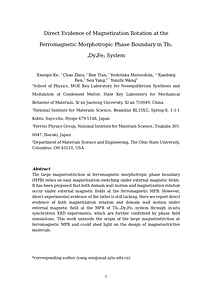 3. Direct evidence of magnetization rotation at the ferromagnetic morphotropic phase boundary in Tb1−xDyxFe2 system.docx