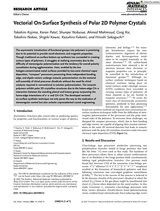 20230617 Adv Materials Inter - 2023 - Kojima - Vectorial On‐Surface Synthesis of Polar 2D Polymer Crystals.pdf