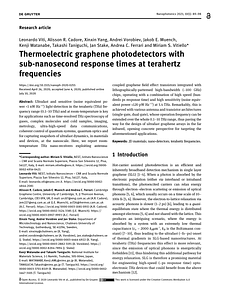 [21928614 - Nanophotonics] Thermoelectric graphene photodetectors with sub-nanosecond response times at terahertz frequencies.pdf