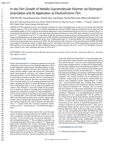 In Situ Film Growth of Metallosupramolecular Polymer via Electropolymerization and Its Application as Electrochromic Film.pdf
