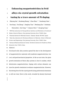 1. Enhancing magnetostriction in  FeAl alloys via crystal growth orientation tuning by a trace amount of Pt  doping.docx