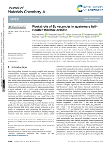 Journal of Materials Chemistry A---Pivotal Role of Sb Vacancies in Quaternary Half-Heusler Thermoelectrics.pdf