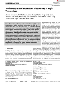 Adv Eng Mater - 2024 - Tammpere - Profilometry‐Based Indentation Plastometry at High Temperature.pdf