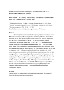 Heating rate dependence of coercivity and microstructure of Fe–B–P–Cu nanocrystalline soft magnetic materials.pdf