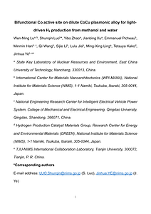 Bifunctional Co active site on dilute CoCu plasmonic alloy for light-driven H2 production from methanol and water - コピー.pdf