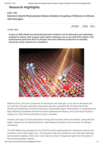 [Vol. 76]Selective Hybrid Photocatalyst Allows Oxidative Coupling of Methane to Ethane with Dioxygen_ WPI-MANA.pdf