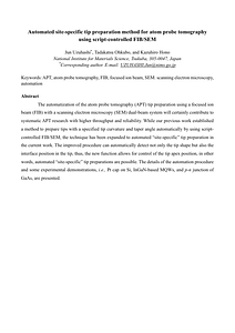 An Automated Site-Specific Tip Preparation Method for Atom Probe Tomography Using Script-Controlled Focused Ion Beam-Scanning Electron Microscopy.pdf