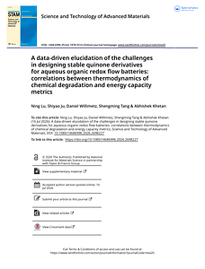 A data-driven elucidation of the challenges in designing stable quinone derivatives for aqueous organic redox flow batteries  correlations between the.pdf
