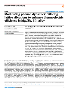 Nature_Communications--Modulating phonon dynamics tailoring lattice vibrations to enhance thermoelectric efficiency in Mg3(Sb, Bi)2 alloy.pdf