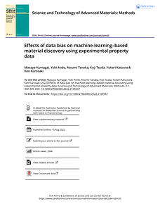 Effects of data bias on machine-learning based material discovery using experimental property data.pdf