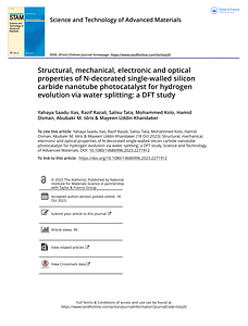 Structural mechanical electronic and optical properties of N-decorated single-walled silicon carbide nanotube photocatalyst for hydrogen evolution v.pdf
