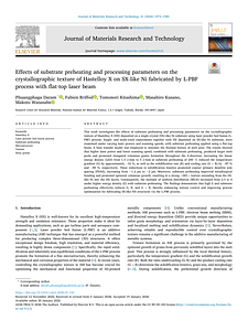 2026-P.DARAM-Effects of substrate preheating and processing parameters on the crystallographic texture of Hastelloy X on SX-like Ni fabricated by L-PBF process with flat-top laser beam.pdf