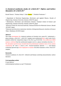 2025.05.19.Draft.A Chemical synthesis study of alpha-Al2O3 Fe3+. Optics and lattice dynamics of alpha-Al2O3 Fe3+.docx