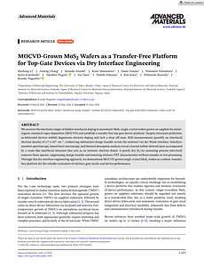 Advanced Materials - 2026 - Li - MOCVD‐Grown MoS2 Wafers as a Transfer‐Free Platform for Top‐Gate Devices via Dry Interface.pdf