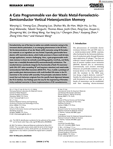 Advanced Materials - 2022 - Li - A Gate Programmable van der Waals Metal‐Ferroelectric‐Semiconductor Vertical.pdf