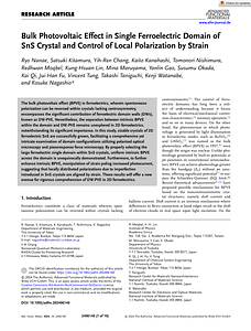 Adv Funct Materials - 2024 - Nanae - Bulk Photovoltaic Effect in Single Ferroelectric Domain of SnS Crystal and Control of.pdf