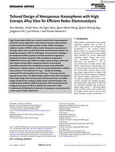 Advanced Science - 2024 - Nandan - Tailored Design of Mesoporous Nanospheres with High Entropic Alloy Sites for Efficient (4).pdf