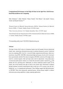 Computational Performance at the Edge-of-Chaos in the Spin-Wave Interferencebased Physical Reservoir Computing.pdf