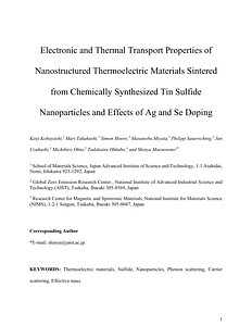 Electronic and Thermal Transport Properties of Nanostructured Thermoelectric Materials Sintered from Chemically Synthesized Tin Sulfide Nanoparticles and Effects of Ag and Se Doping.pdf