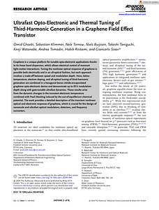 Advanced Science - 2024 - Ghaebi - Ultrafast Opto‐Electronic and Thermal Tuning of Third‐Harmonic Generation in a Graphene.pdf