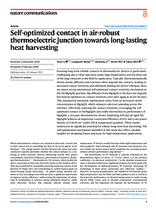 Nature Communications---Self-optimized contact in air-robust thermoelectric junction facilitates long-lasting heat harvesting.pdf