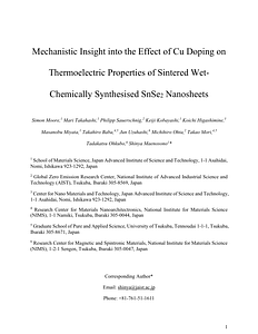 Mechanistic Insight into the Effect of Cu Doping on Thermoelectric Properties of Sintered Wet-Chemically Synthesised SnSe2 Nanosheets.pdf