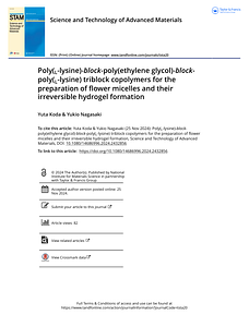 Poly L-lysine -block-poly ethylene glycol -block-poly L-lysine  triblock copolymers for the preparation of flower micelles and their irreversible hydr.pdf