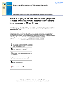 Electron doping of exfoliated multilayer graphene induced by dissociative H2 adsorption due to long-term exposure to 80-bar H2 gas.pdf