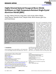 Advanced Science - 2025 - Yang - Highly Oriented Epitaxial Hexagonal Boron Nitride Multilayers on.pdf