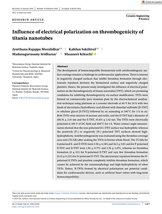 Int J Ceramic Engine   Sci - 2024 - Muralidhar - Influence of electrical polarization on thrombogenicity of titania.pdf