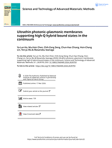 Ultrathin photonic plasmonic membranes supporting high-Q hybrid bound states in the continuum.pdf