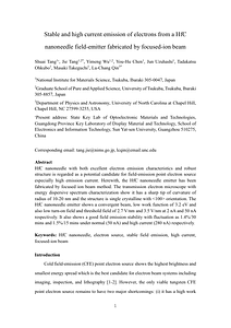 Stable and high current emission of electrons from a HfC nanoneedle field-emitter fabricated by focused ion beam.pdf