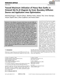 Adv Eng Mater - 2025 - Durgun - Toward Maximum Utilization of Heavy Rare Earths in Sintered Nd Fe B Magnets by Grain.pdf