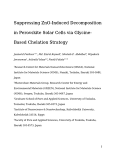 Suppressing ZnO-Induced Decomposition in Perovskite Solar Cells via Glycine-Based Chelation Strategy.docx