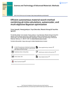 Efficient autonomous material search method combining ab initio calculations autoencoder and multi objective Bayesian optimization.pdf
