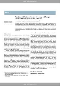 Top-down fabrication of Ge nanowire arrays by nanoimprint lithography and hole gas accumulation in GeSi core–shell nanowires.pdf